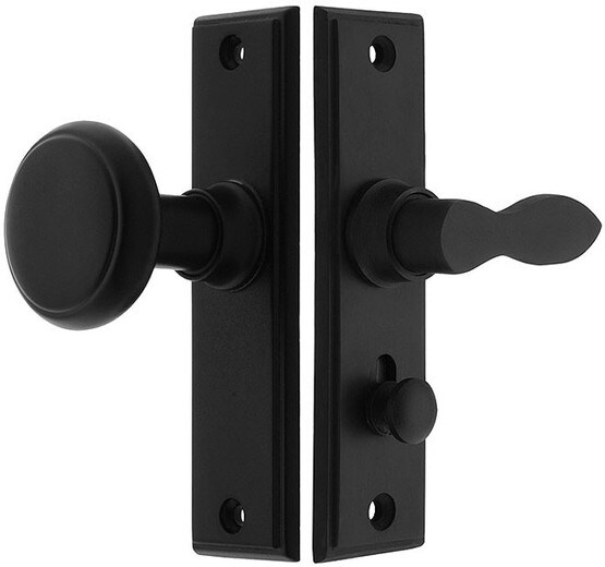 New York Screen Door Latch Set in Matte Black.